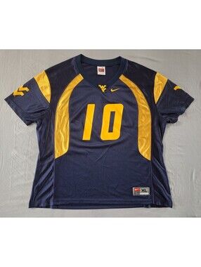 VTG Nike Team Youth West Virginia Mountaineers #10 Jersey Size XL Flawless